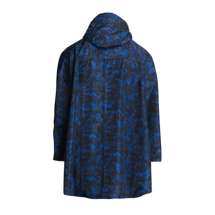 INTER PONCHO NERO PATTERN ALLOVER