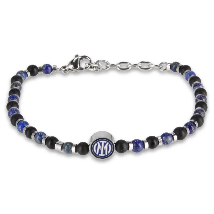 BRACCIALE CON PIETRE E LOGO INTER