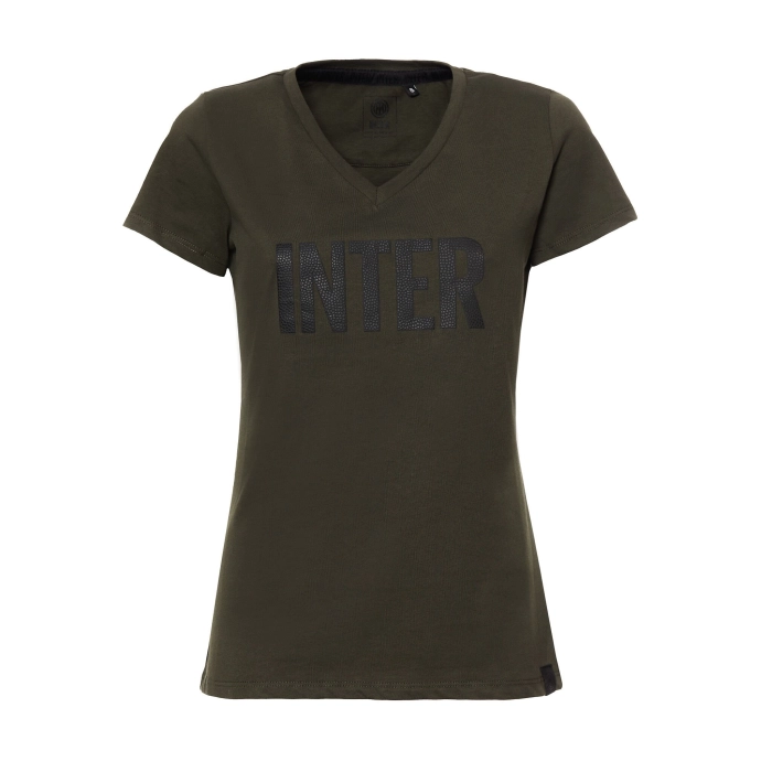 INTER T-SHIRT RUBBER LOGO BRONZO - DONNA
