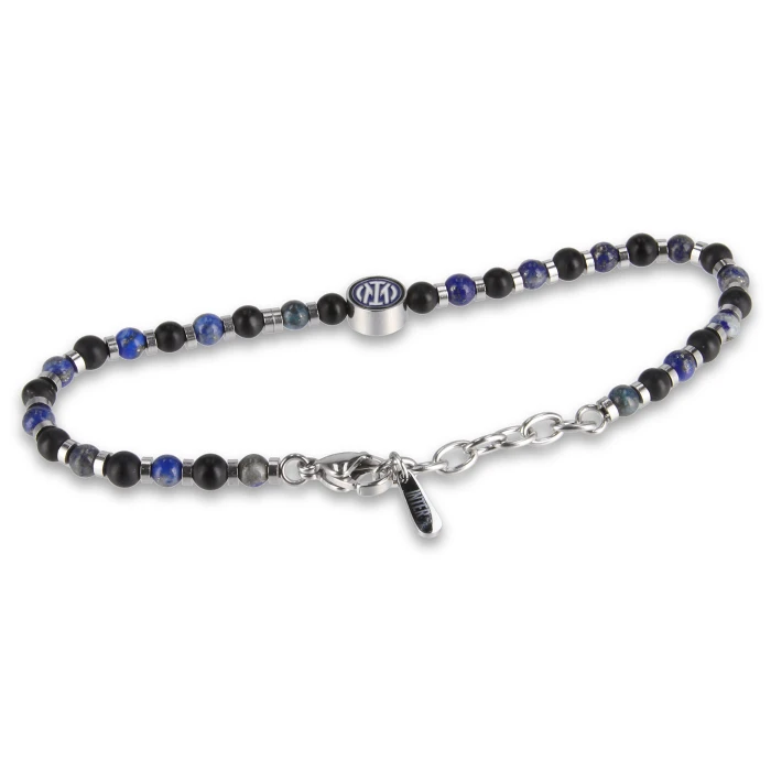 BRACCIALE CON PIETRE E LOGO INTER