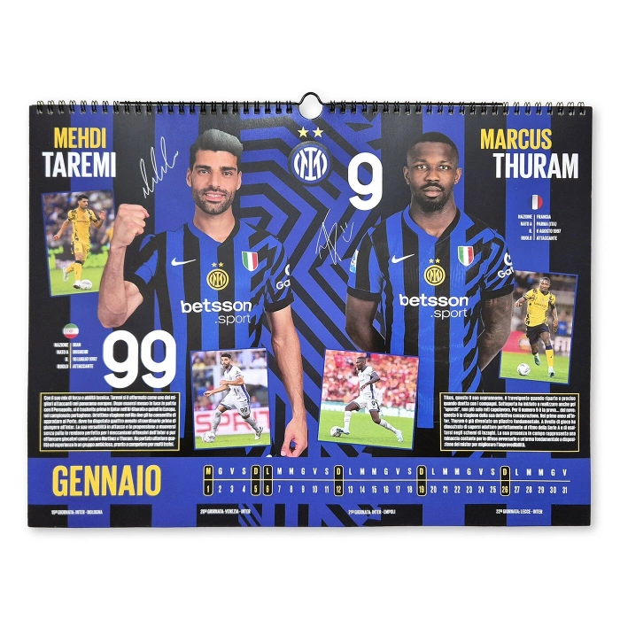 INTER CALENDARIO DA PARETE ORIZZONTALE 2025