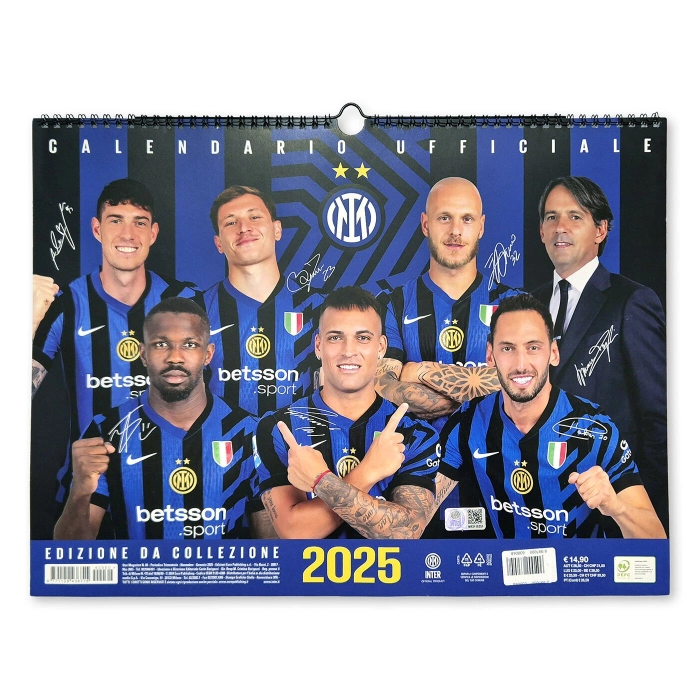 INTER CALENDARIO DA PARETE ORIZZONTALE 2025
