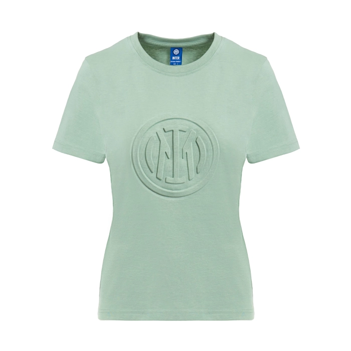 INTER T-SHIRT EMBOSSED CREST VERDE DONNA