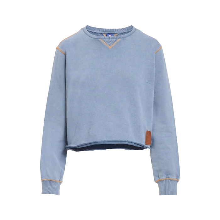 INTER FELPA CROP TOP STONE WASH DENIM DONNA