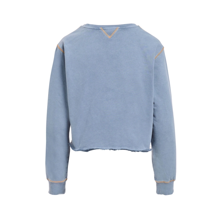 INTER FELPA CROP TOP STONE WASH DENIM DONNA